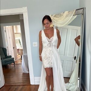 Elegant two-piece wedding dress for ceremony and reception! New, never worn!